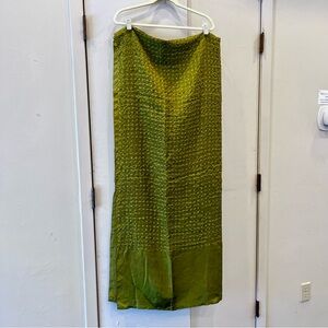 Vintage This & That Collection Green Silk Scarf Wrap